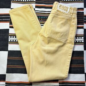 Vintage 80’s/90’s Bongo Yellow High Waisted Jeans. Cotton. USA. Rare. Size 9 JR.